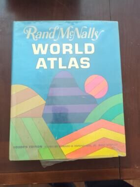 Rand McNally World Atlas 1970 HC/DJ Former Library